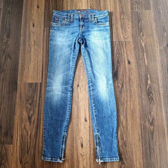 💙 Miss Sixty Vintage Denim Jeans Leg Zippers Size 29 Y2K Low Rise - Picture 1 of 8